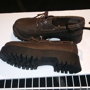 Women's Brown Platform Shoes Black Chunky Heel Size 10.  NWOT